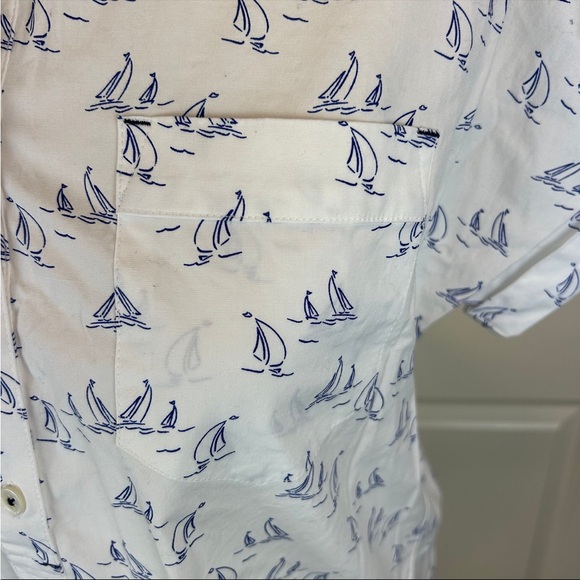 Vineyard Vines Sailboat Shirt Half-Button Short Sleeve - Size 6 - Picture 3 of 10